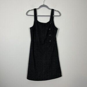 Potters Pot Gray Plaid Overall Dress Button Detail No Size Tag Guess Is Small